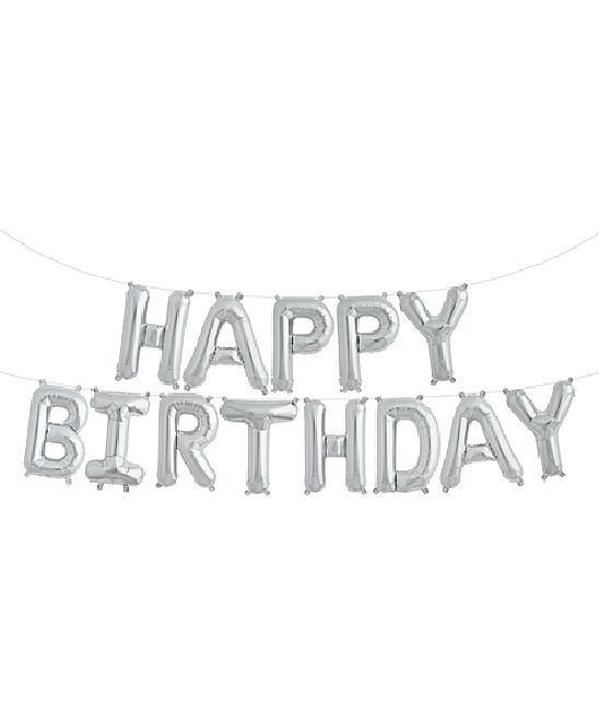 Dây và chữ bạc happy birthday