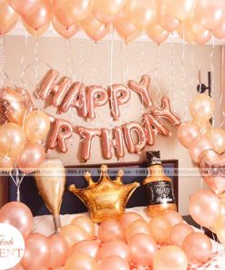 Trang trí bong bóng sinh nhật bất ngờ tại nhà màu cam XV228