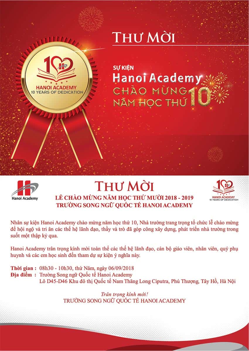 Thư mời tham dự sự kiện Hanoi Academy