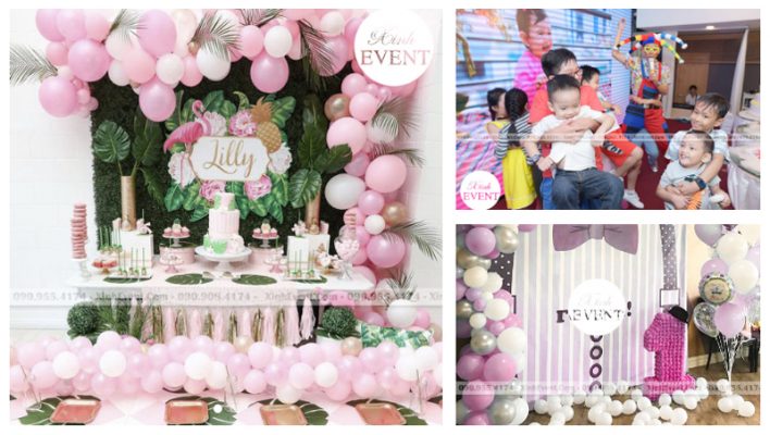 Bộ sinh nhật trọn gói Love Pink cho bé gái giá 6210000