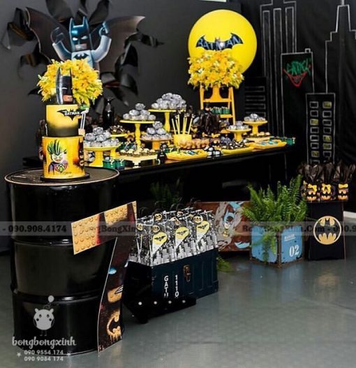 Trang trí bàn sinh nhật chủ đề siêu anh hùng BATMAN XV072