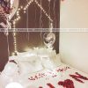 Bóng bay sinh nhật kết hợp bóng bạc và hoa trang trí phòng ngủ XV144