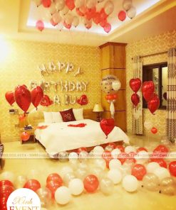 trang trí sinh nhật trong phòng khách sạn - Xinh Event