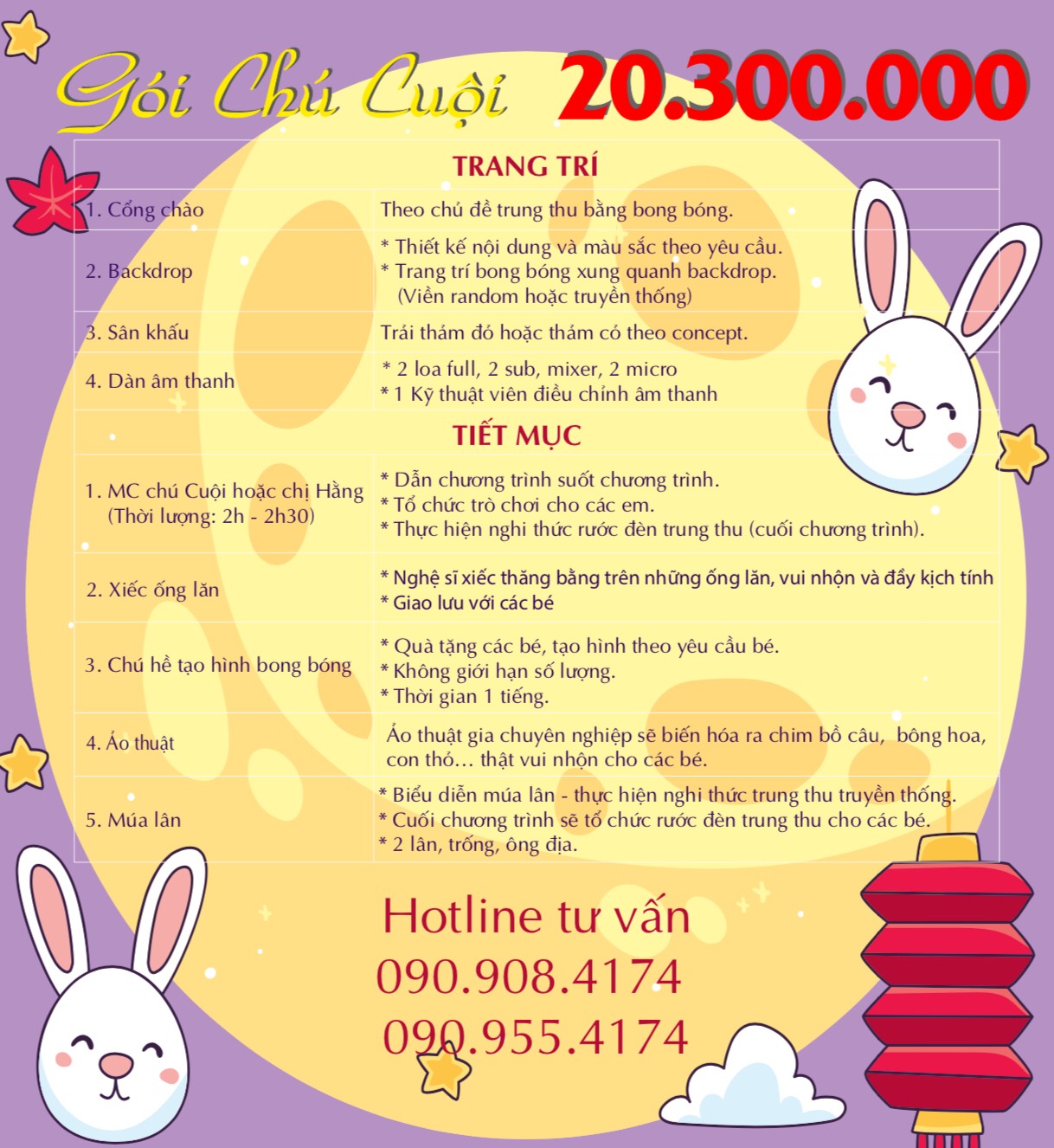 Gói trung thu trọn gói chú Cuội - 20tr300