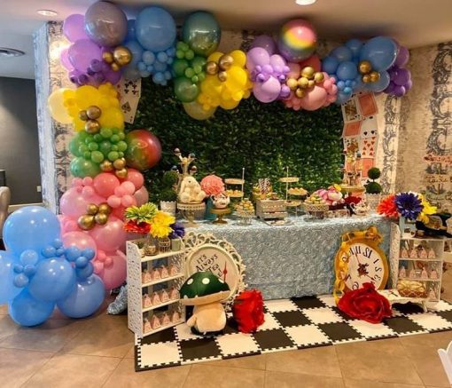 Trang trí sinh nhật trọn gói cho bé gái Alice in Wonderland XV408