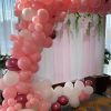Dây bong bóng trang trí tiểu cảnh sinh nhật màu hồng XV475