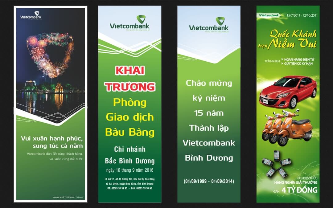 Mẫu biển khai trương đẹp của Vietcombank