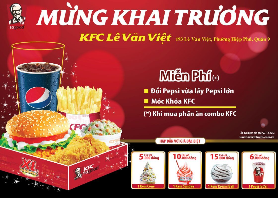 Mẫu quảng cáo khai trương cửa hàng KFC