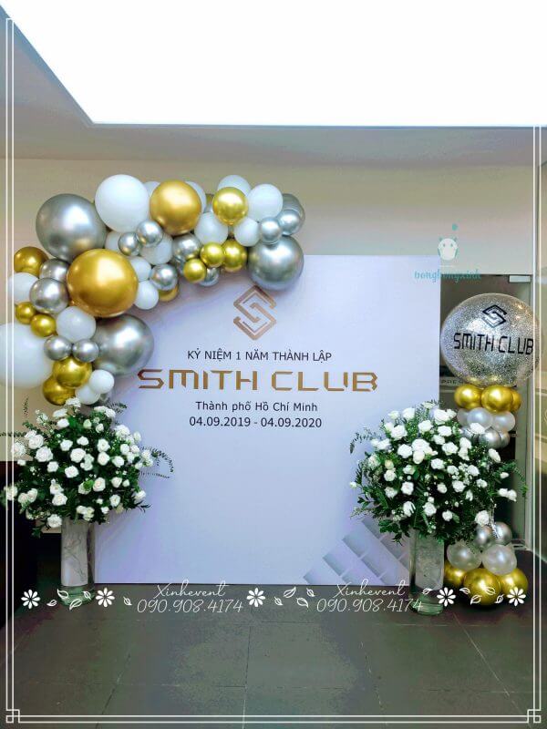 Trang trí lễ kỷ niệm 1 năm thành lập Smith Club